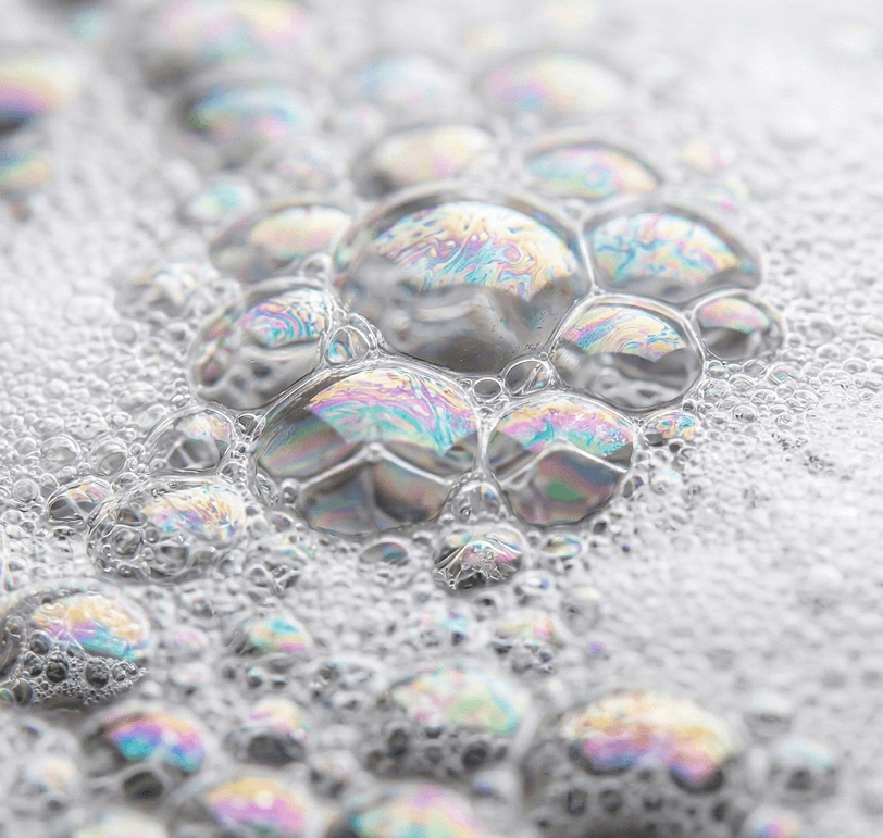 Iridescent soap bubbles